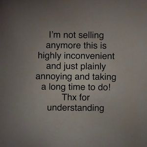 Not selling anymore